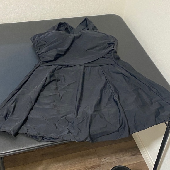 Women’s Black Bathing Suit Swimsuit Swim Dress Skirt One Piece - Picture 6 of 10